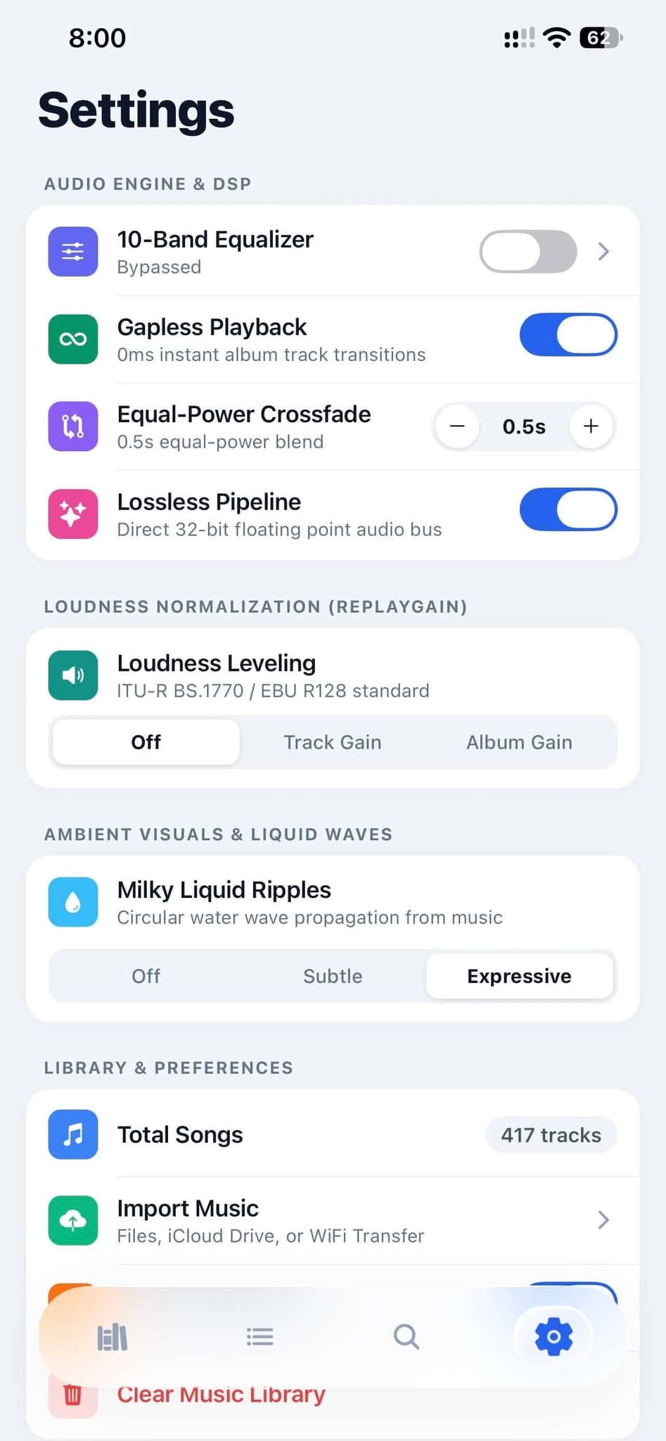 Sonance Player — Audio Engine, Gapless Playback & ReplayGain Settings